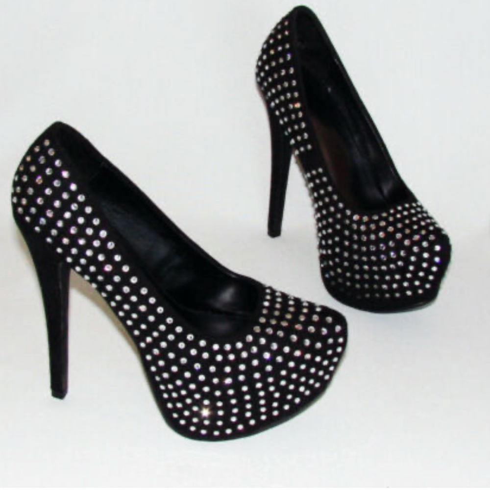 Candie’s Gem Studded Platform Stilettos